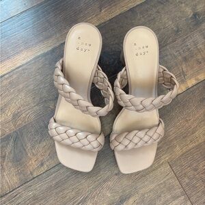 A New Day Women's Beige Braided Sandals